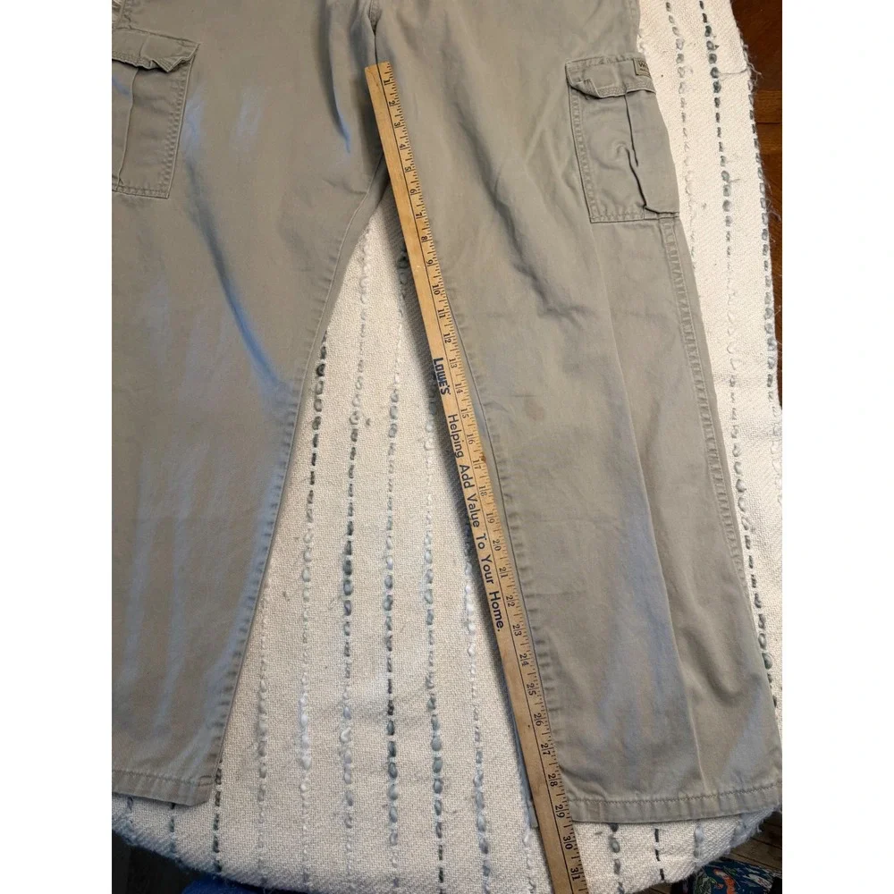 Wrangler Authentics Mens Cargo Pants Khaki Tan Cotton Twill 38x32 70LEWNK